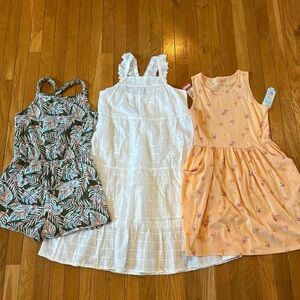 3 New NWT Cat & Jack Sleeveless Dress & SO Brand Romper Sz XL 14 Floral Print